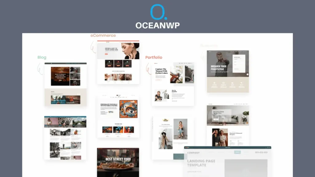 OceanWP WordPress Theme shown 